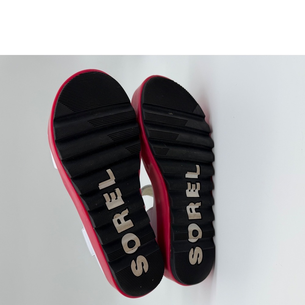 Sorel Kinetic Impact Y-Strap High Platform Sandals White Pink Size 8.5 - Picture 9 of 9